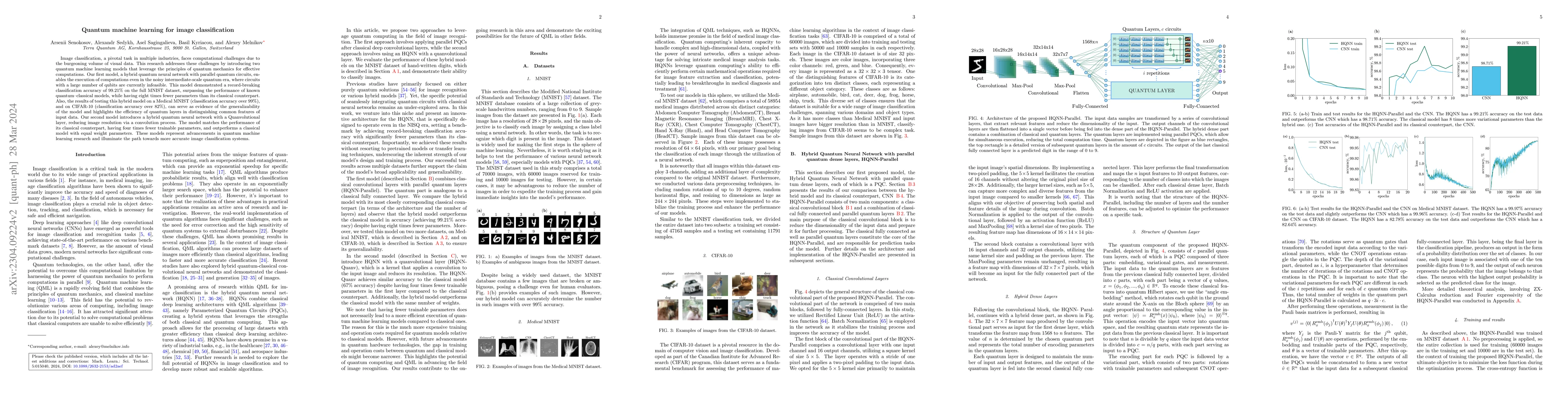 Thumbnail for Quantum machine learning for image classification