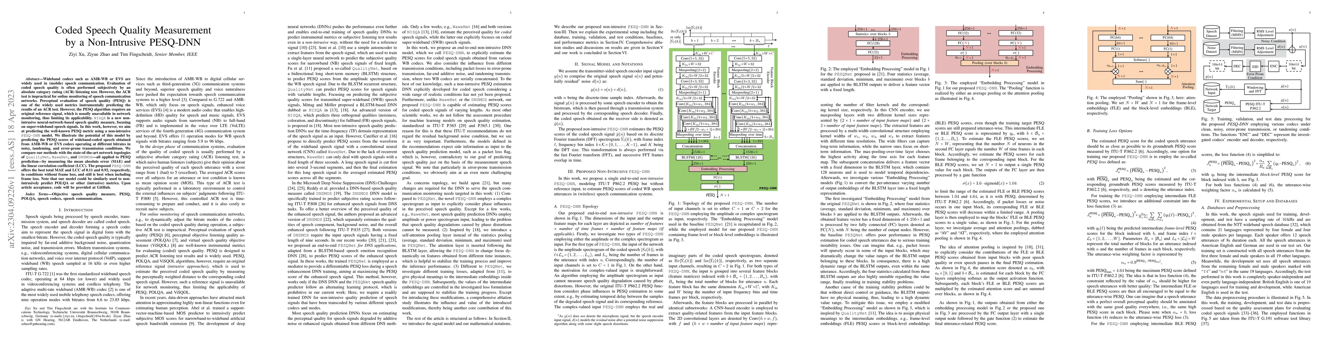 Thumbnail for Coded Speech Quality Measurement by a Non-Intrusive PESQ-DNN
