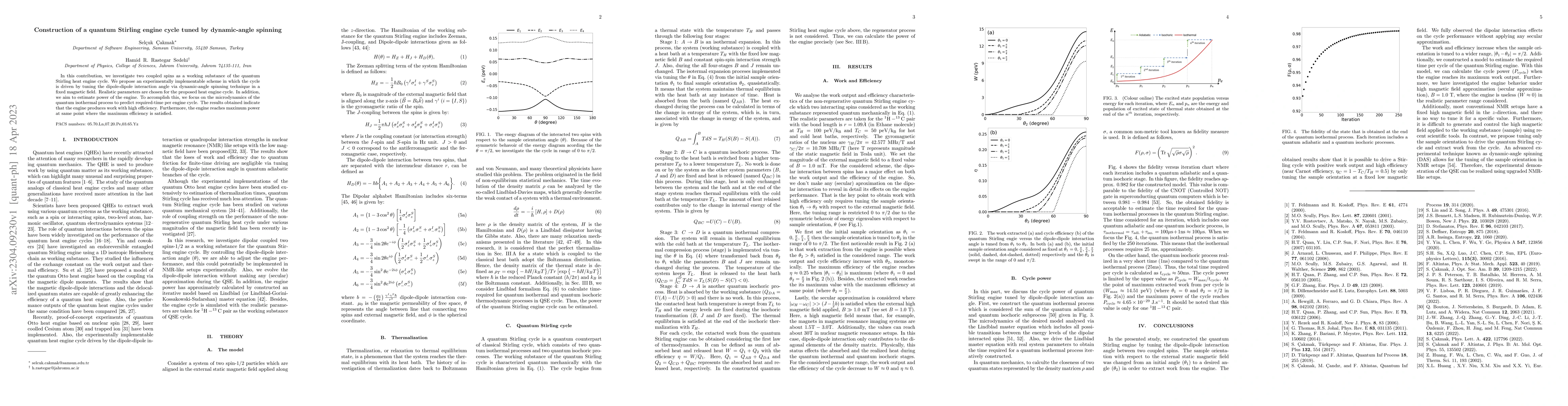 Thumbnail for Construction of a quantum Stirling engine cycle tuned by dynamic-angle
  spinning