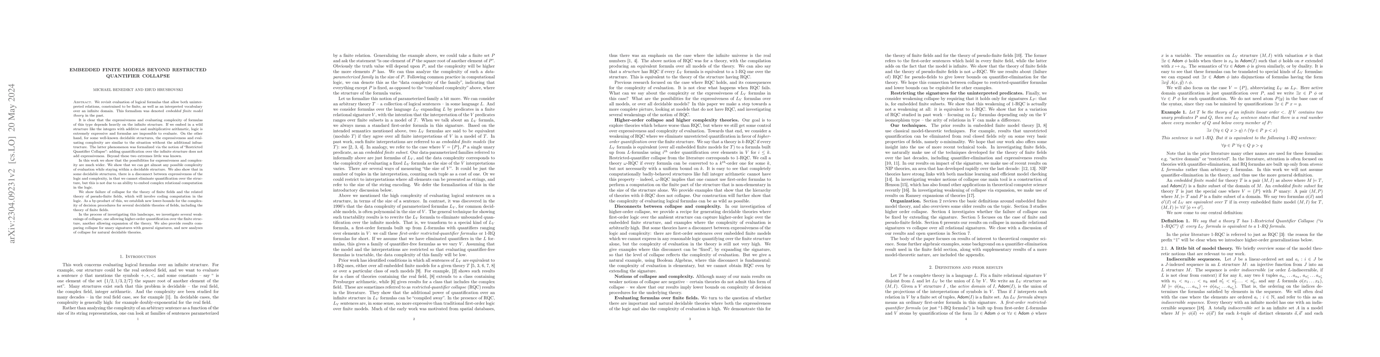 Thumbnail for Embedded Finite Models Beyond Restricted Quantifier Collapse
