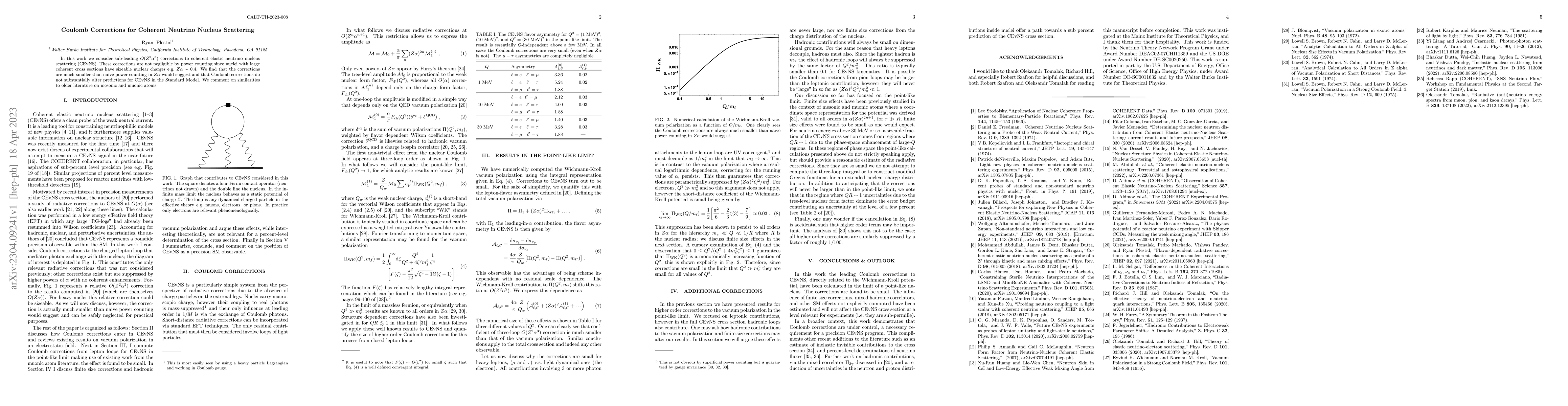 Thumbnail for Coulomb Corrections for Coherent Neutrino Nucleus Scattering