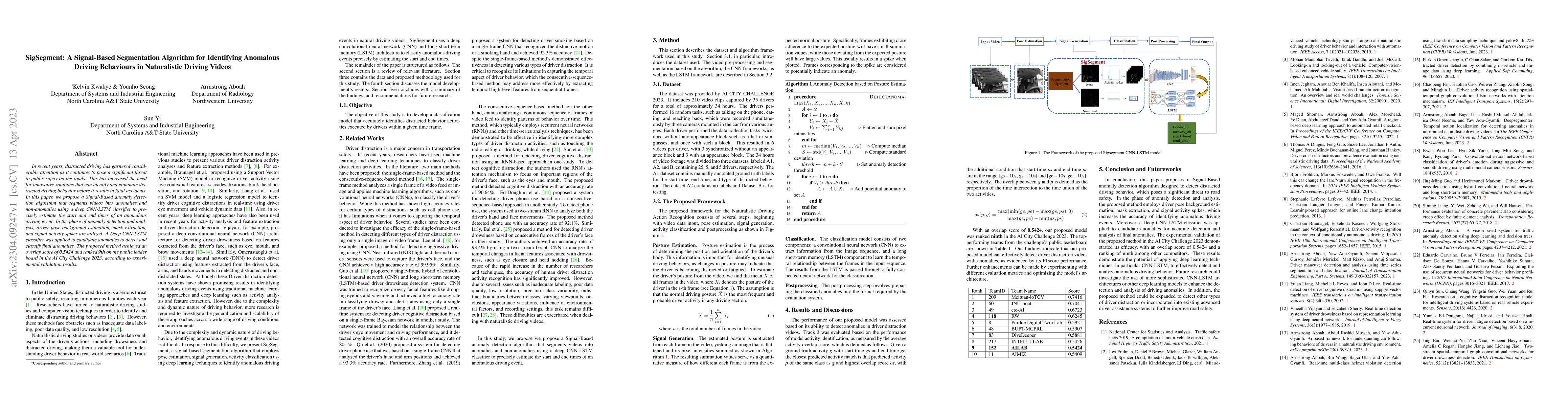 Thumbnail for SigSegment: A Signal-Based Segmentation Algorithm for Identifying
  Anomalous Driving Behaviours in Naturalistic Driving Videos
