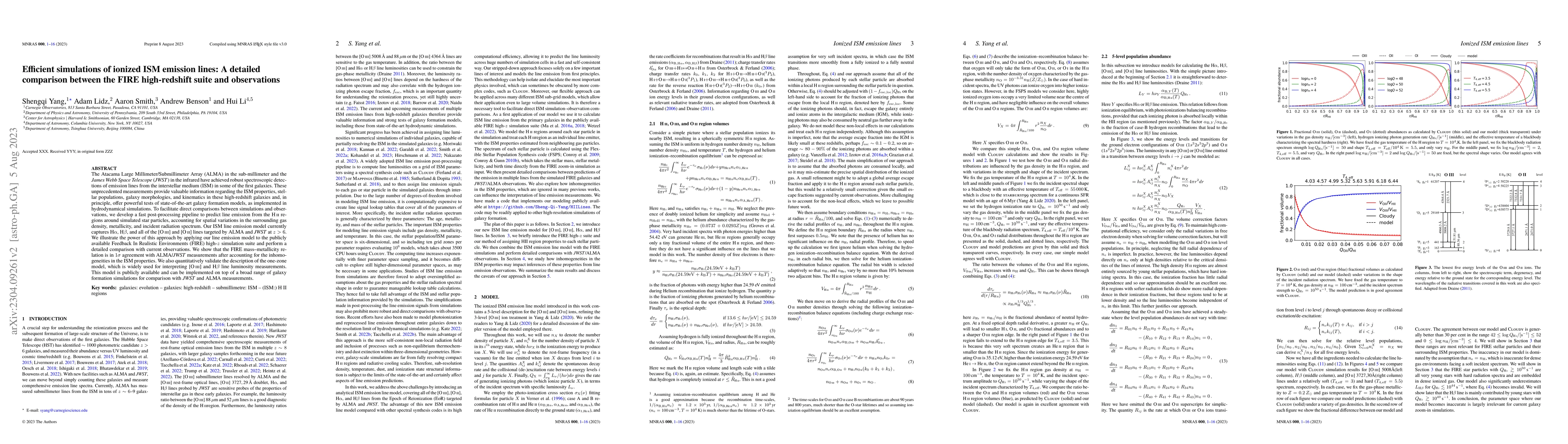 Thumbnail for Efficient simulations of ionized ISM emission lines: A detailed
  comparison between the FIRE high-redshift suite and observations