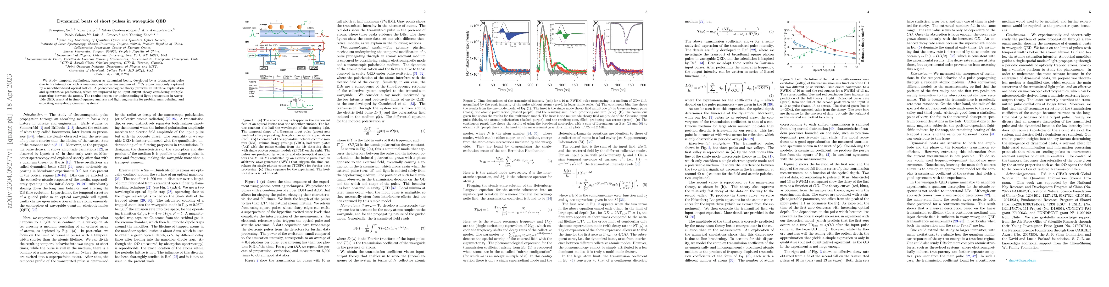 Thumbnail for Dynamical beats of short pulses in waveguide QED