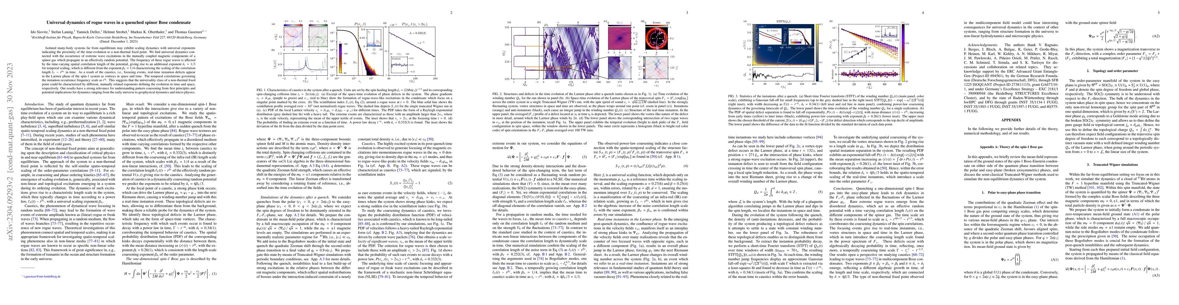 Thumbnail for Universal dynamics of rogue waves in a quenched spinor Bose condensate