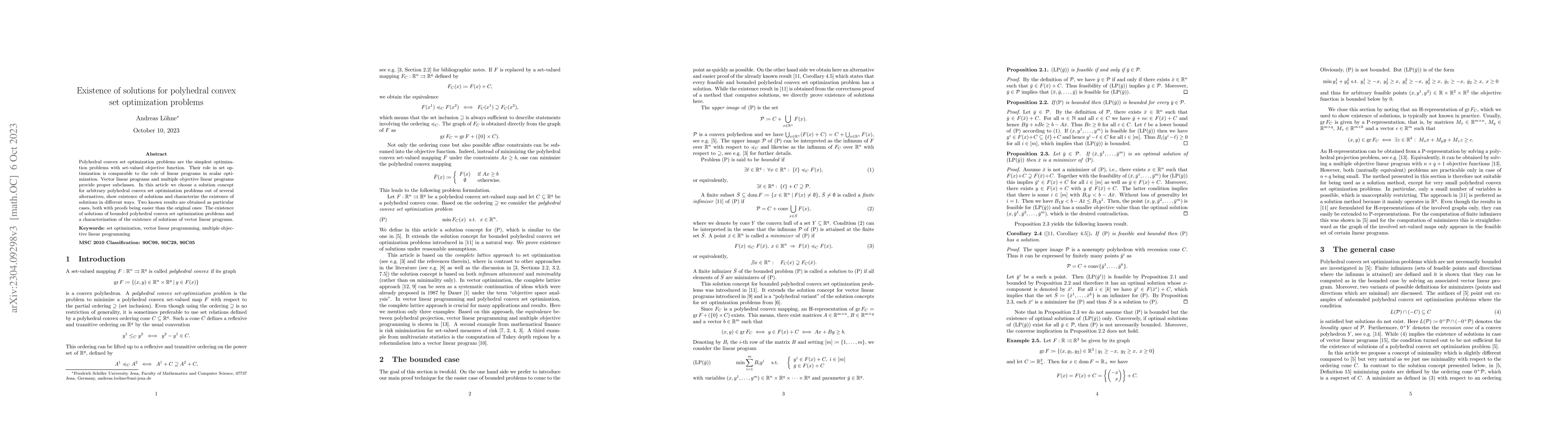 Thumbnail for Existence of solutions for polyhedral convex set optimization problems