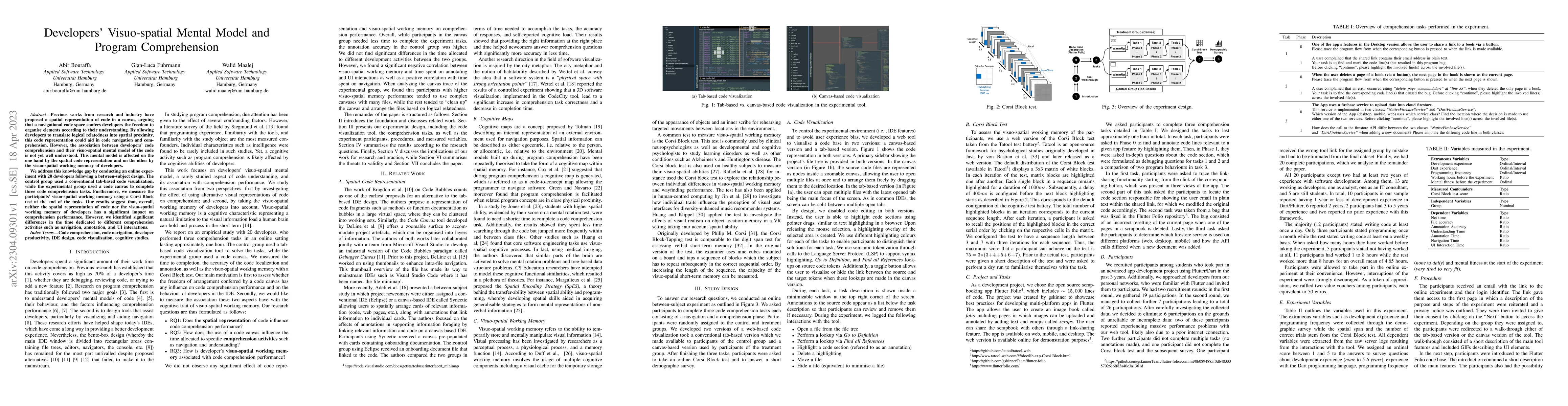 Thumbnail for Developers' Visuo-spatial Mental Model and Program Comprehension