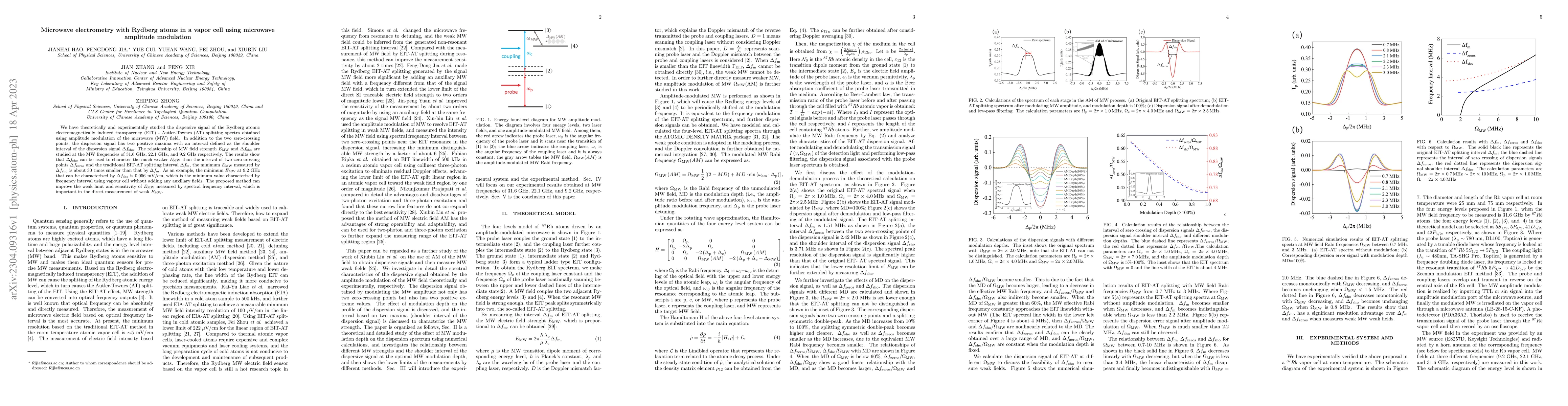 Thumbnail for Microwave electrometry with Rydberg atoms in a vapor cell using
  microwave amplitude modulation