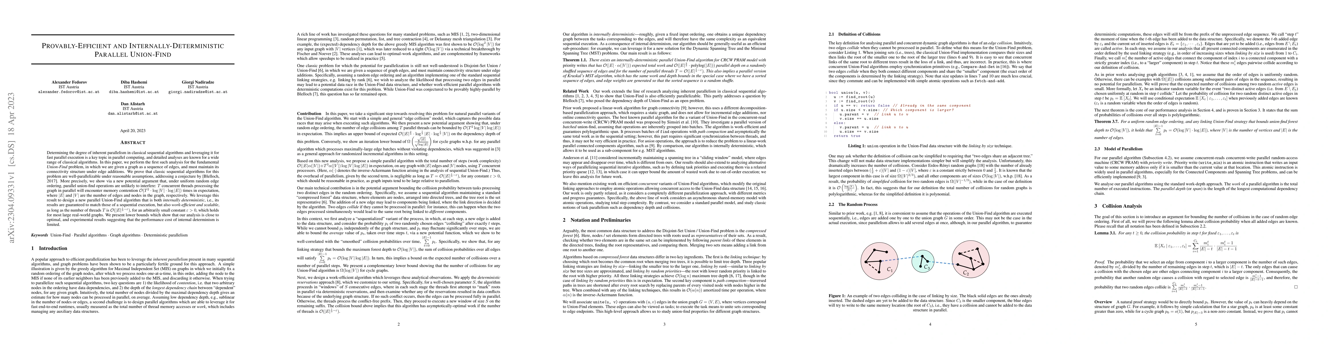 Thumbnail for Provably-Efficient and Internally-Deterministic Parallel Union-Find