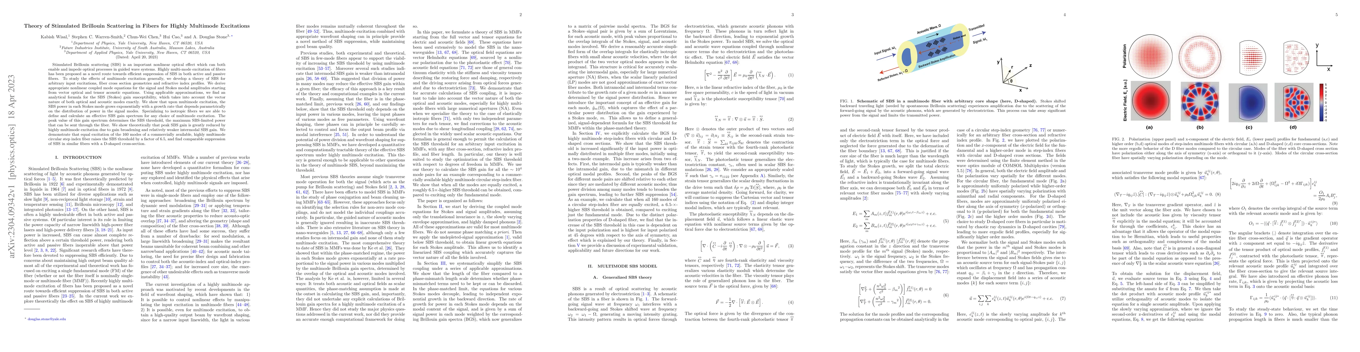 Thumbnail for Theory of Stimulated Brillouin Scattering in Fibers for Highly Multimode
  Excitations