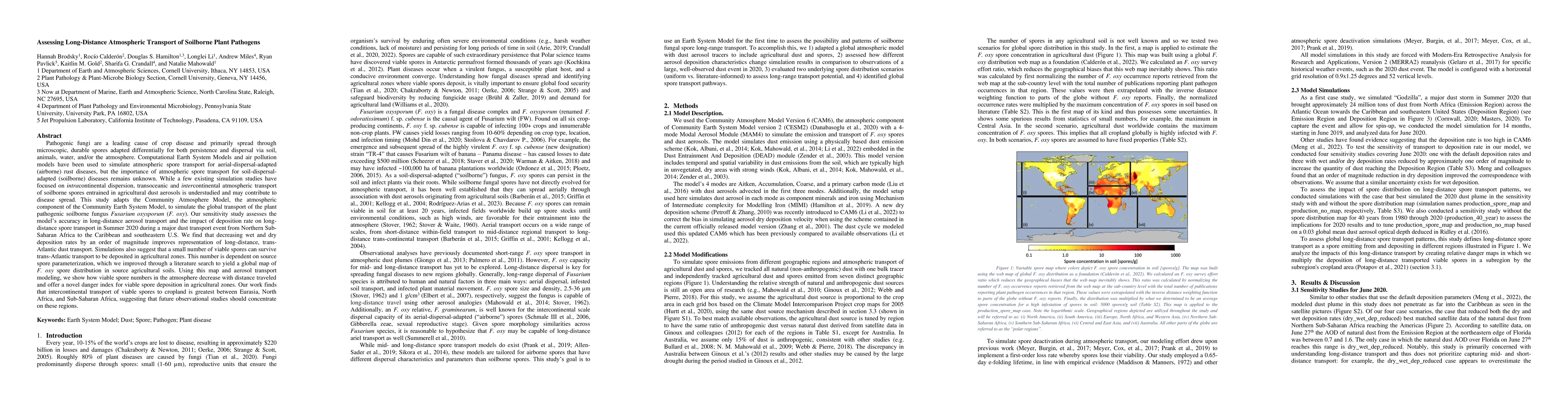 Thumbnail for Assessing Long-Distance Atmospheric Transport of Soilborne Plant
  Pathogens