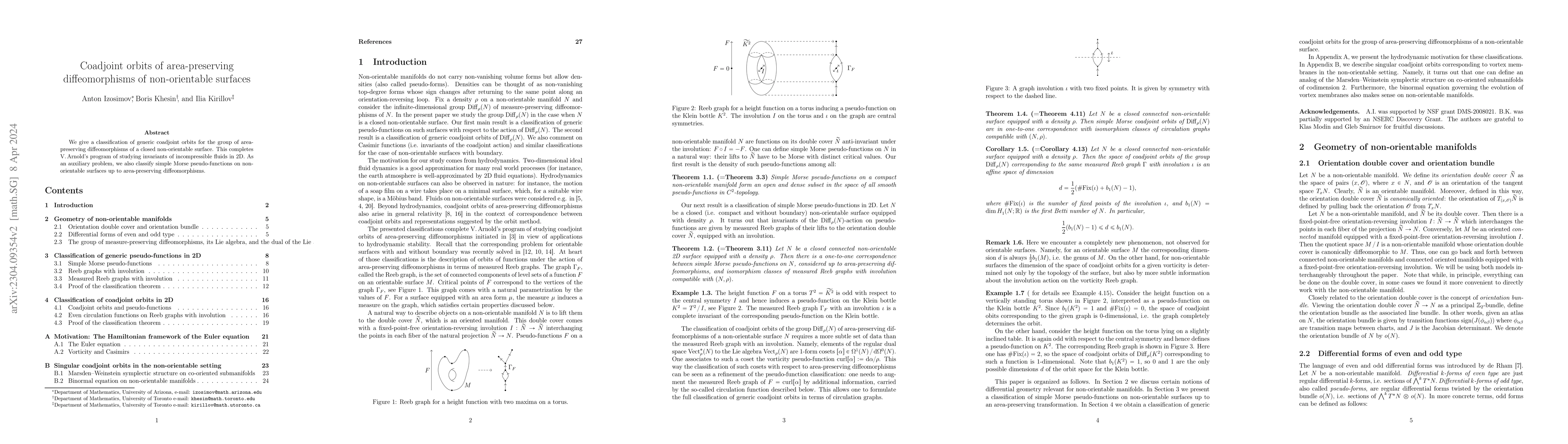 Thumbnail for Coadjoint orbits of area-preserving diffeomorphisms of non-orientable
  surfaces