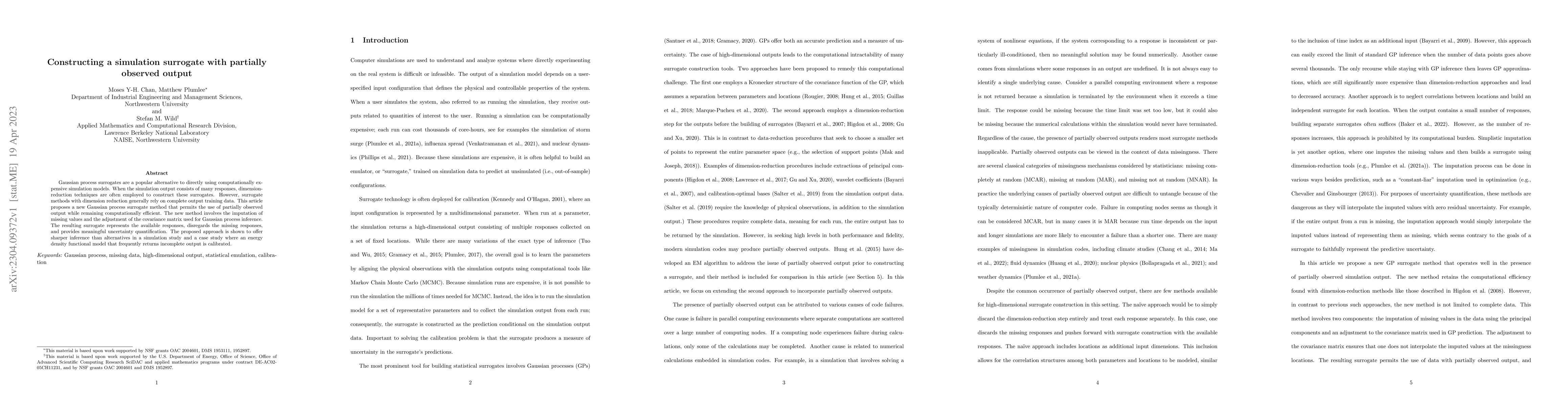 Thumbnail for Constructing a simulation surrogate with partially observed output