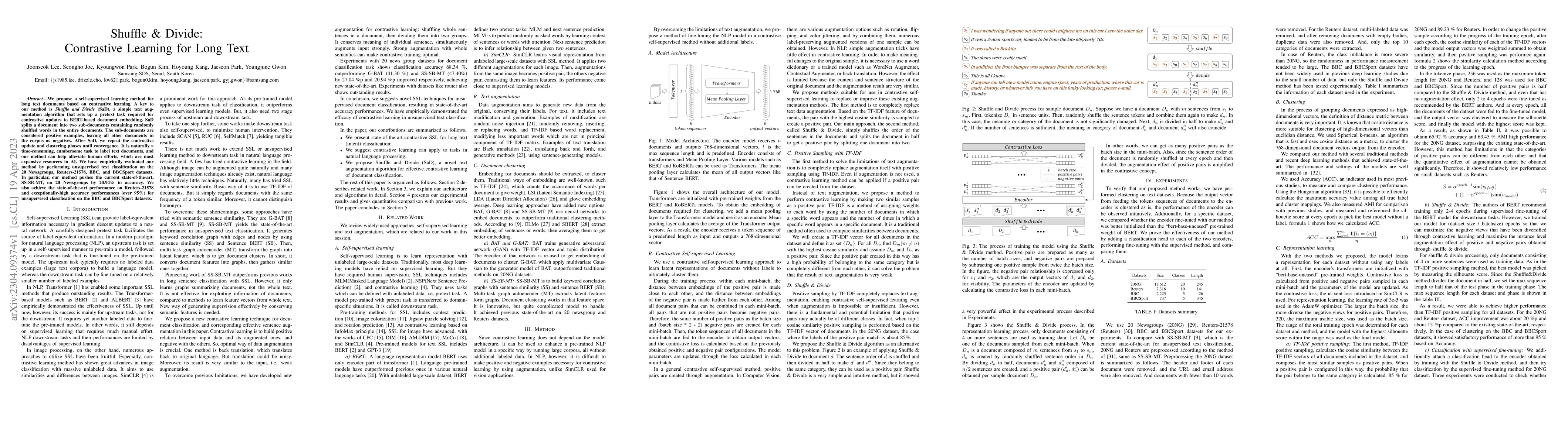 Thumbnail for Shuffle & Divide: Contrastive Learning for Long Text