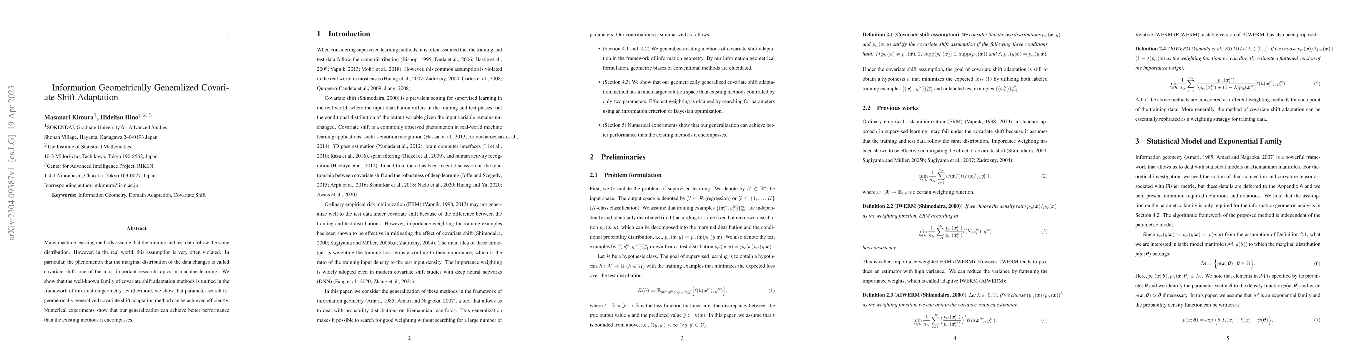 Thumbnail for Information Geometrically Generalized Covariate Shift Adaptation