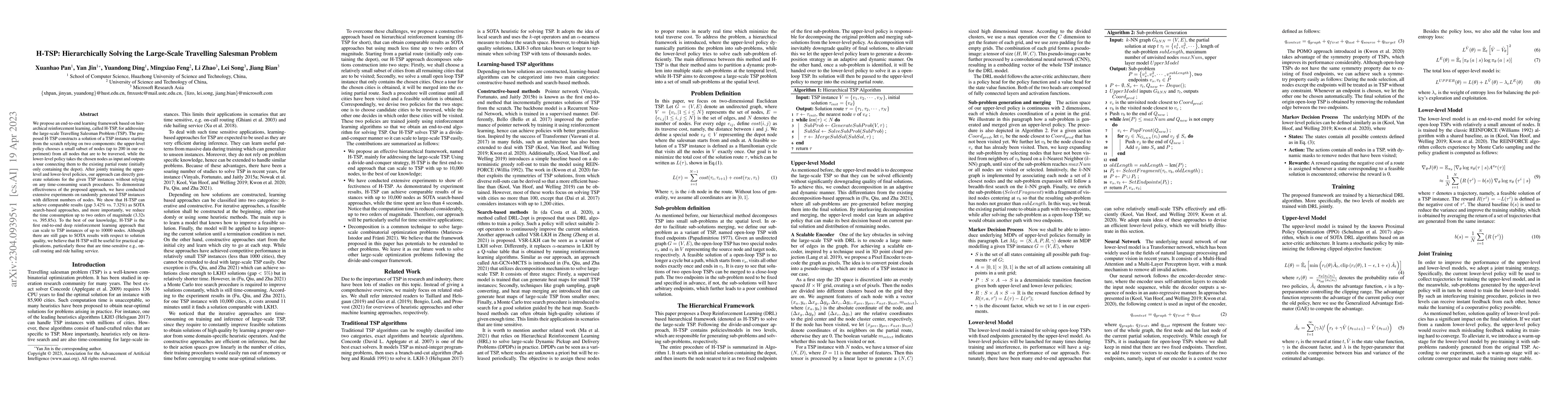 Thumbnail for H-TSP: Hierarchically Solving the Large-Scale Travelling Salesman
  Problem