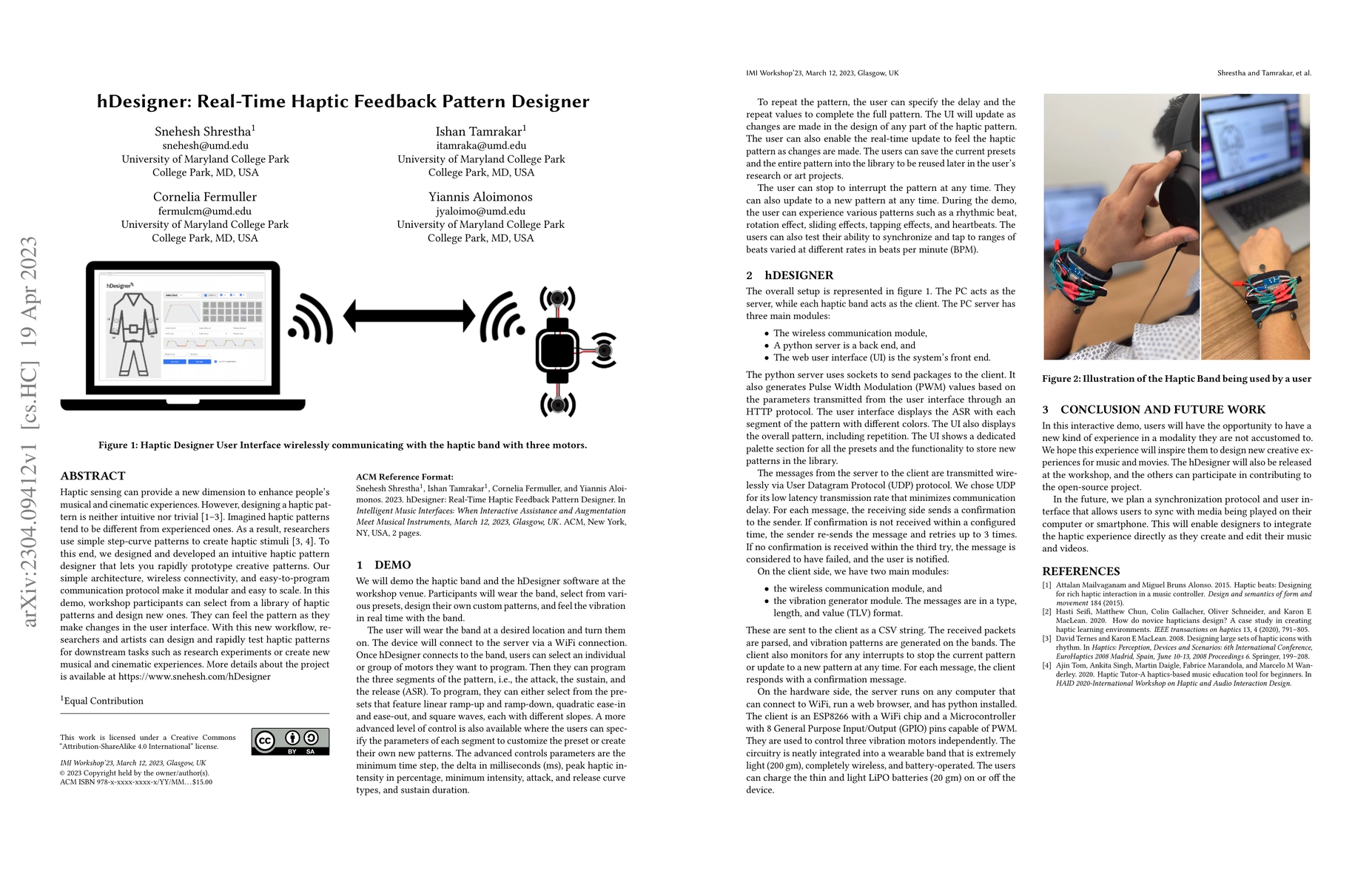 Thumbnail for hDesigner: Real-Time Haptic Feedback Pattern Designer