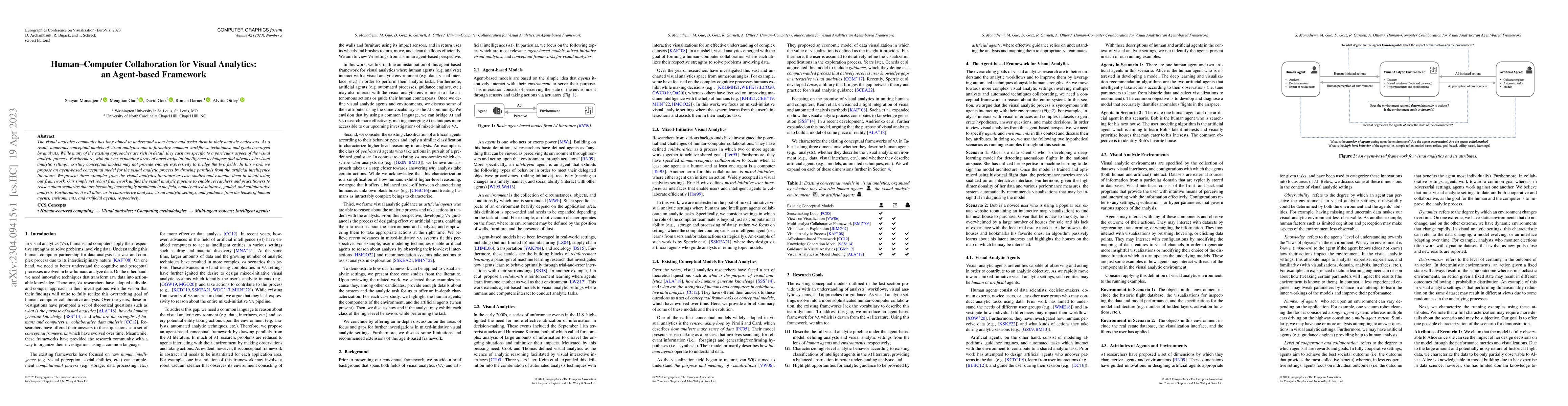 Thumbnail for Human-Computer Collaboration for Visual Analytics: an Agent-based
  Framework