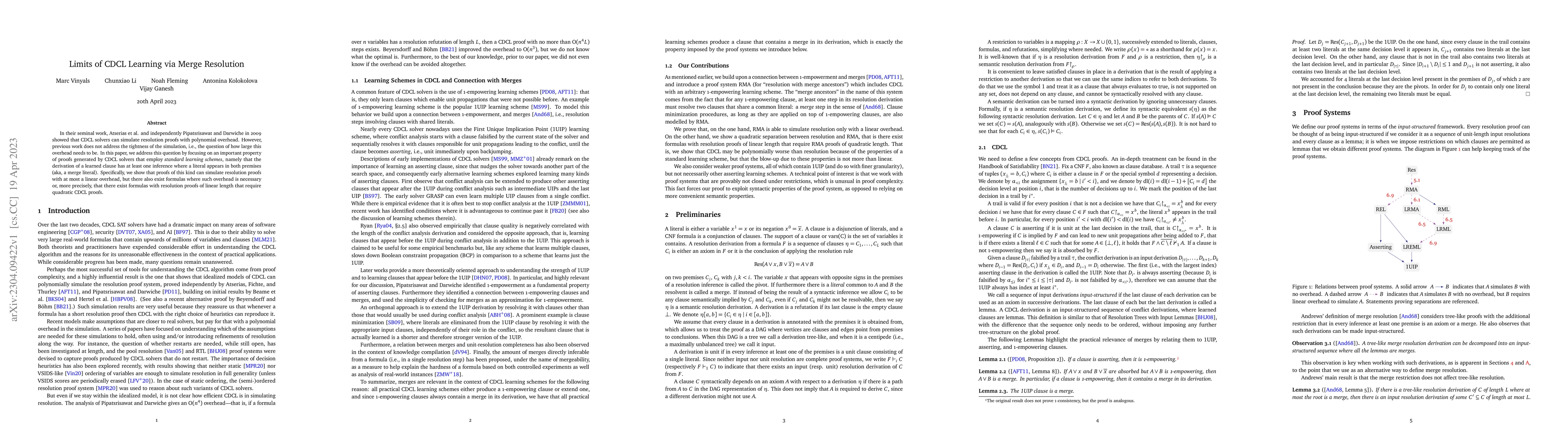 Thumbnail for Limits of CDCL Learning via Merge Resolution