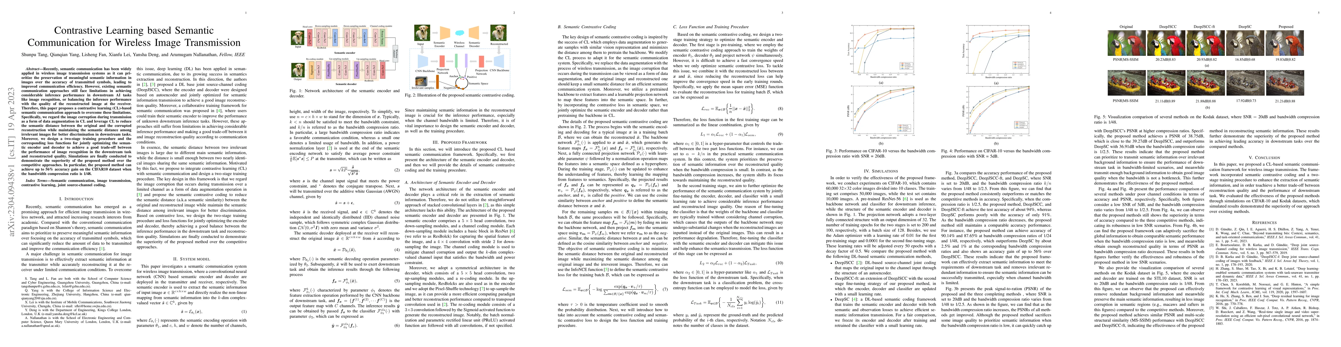 Thumbnail for Contrastive Learning based Semantic Communication for Wireless Image
  Transmission