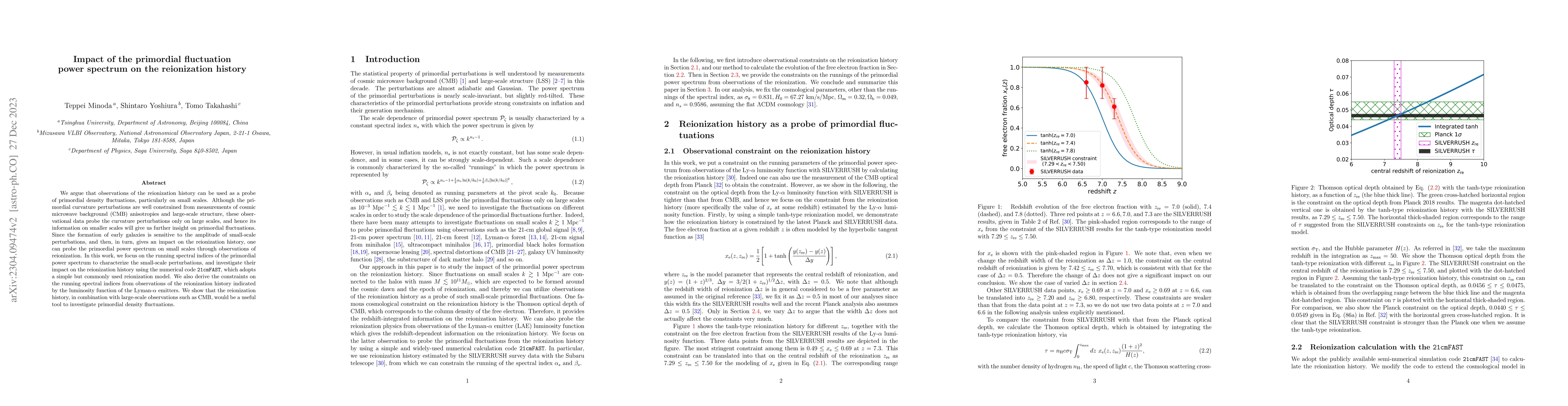Thumbnail for Impact of the primordial fluctuation power spectrum on the reionization
  history