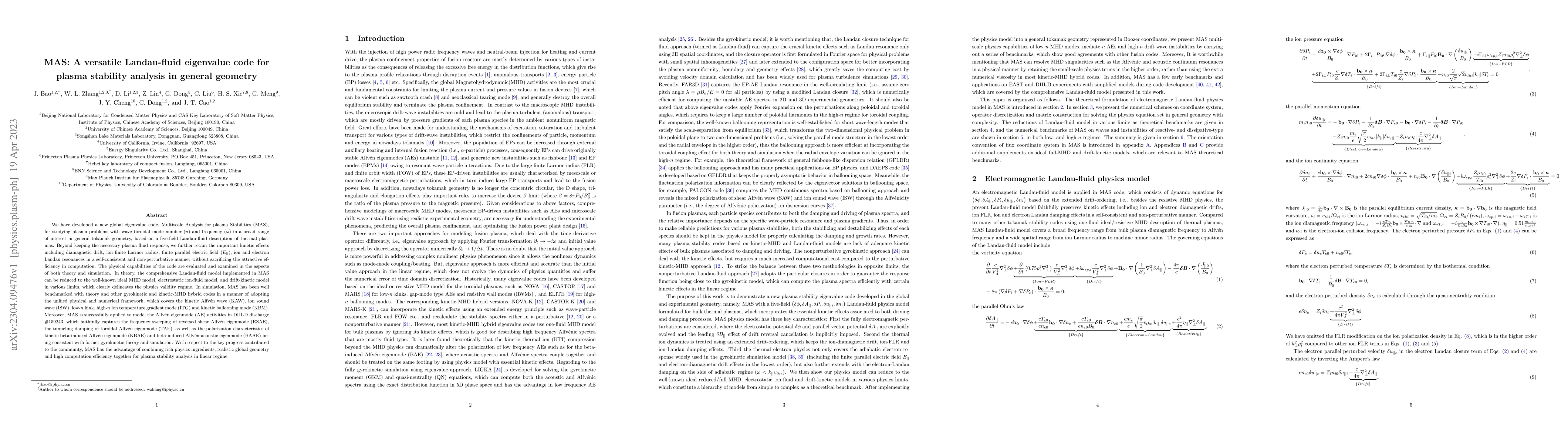 Thumbnail for MAS: A versatile Landau-fluid eigenvalue code for plasma stability
  analysis in general geometry