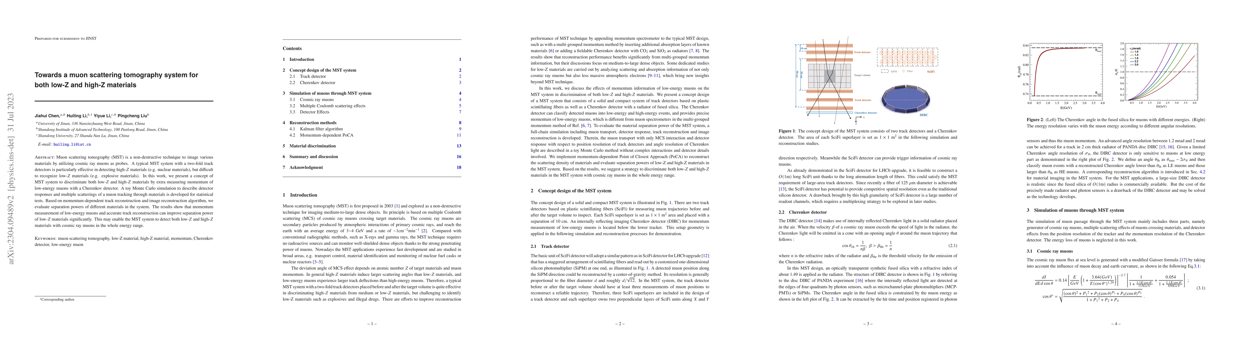 Thumbnail for Towards a muon scattering tomography system for both low-Z and high-Z
  materials