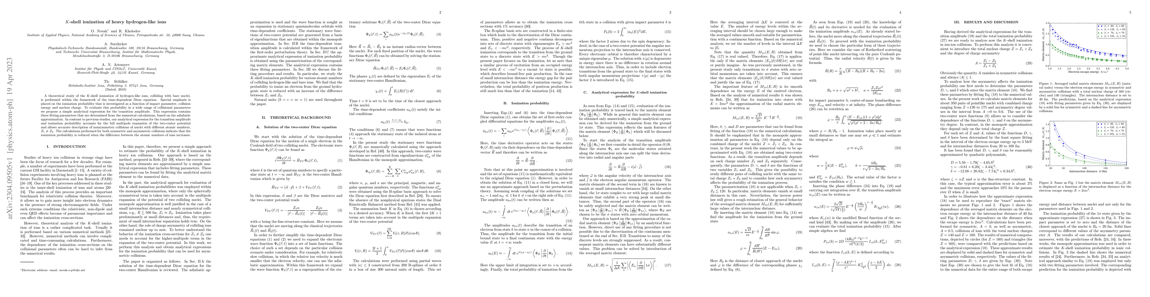 Thumbnail for K-shell ionization of heavy hydrogen-like ions