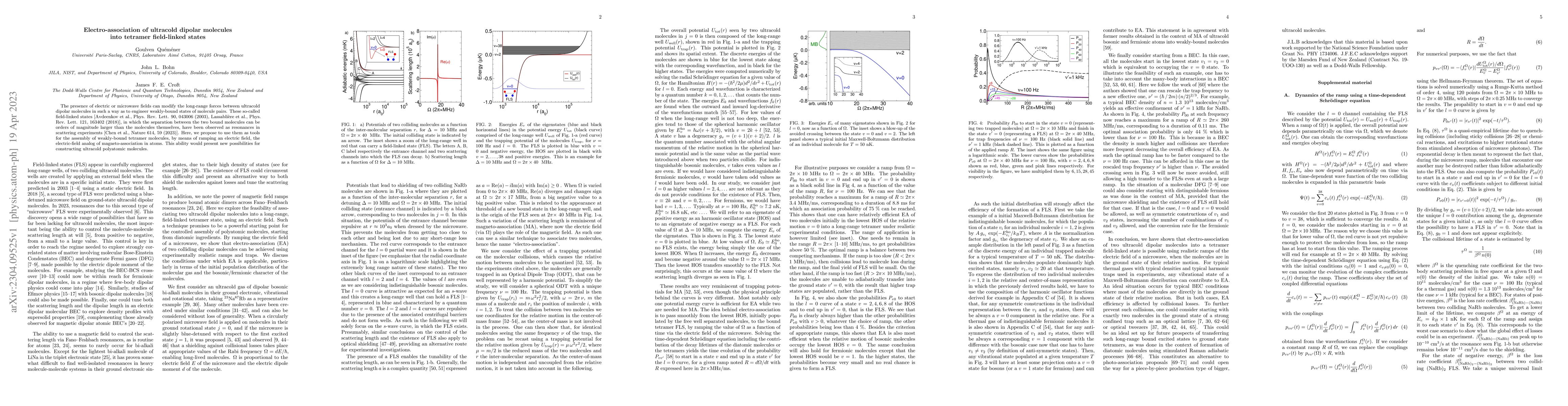 Thumbnail for Electro-association of ultracold dipolar molecules into tetramer
  field-linked states