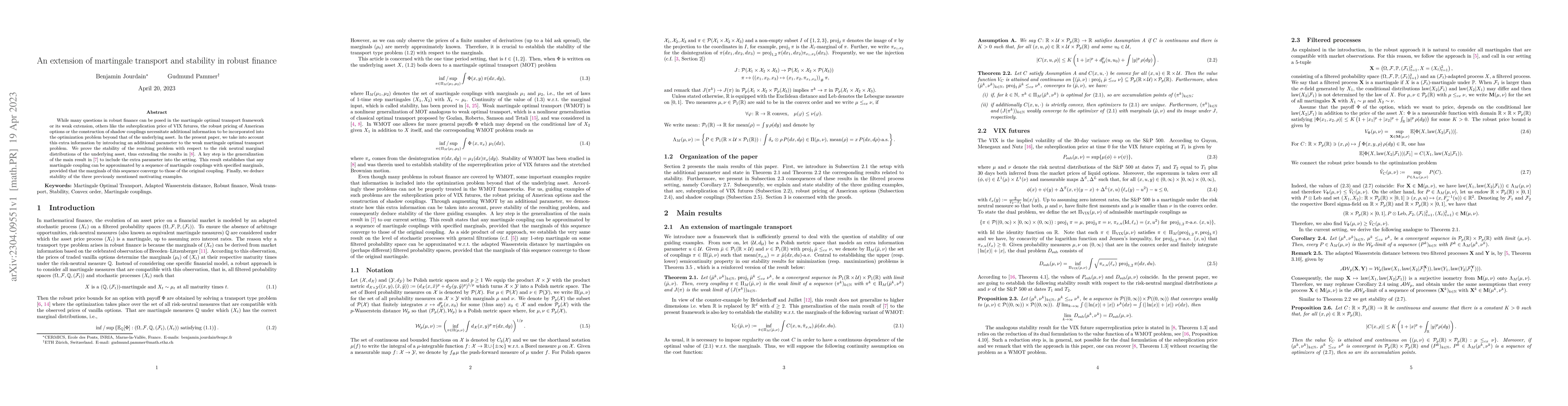 Thumbnail for An extension of martingale transport and stability in robust finance