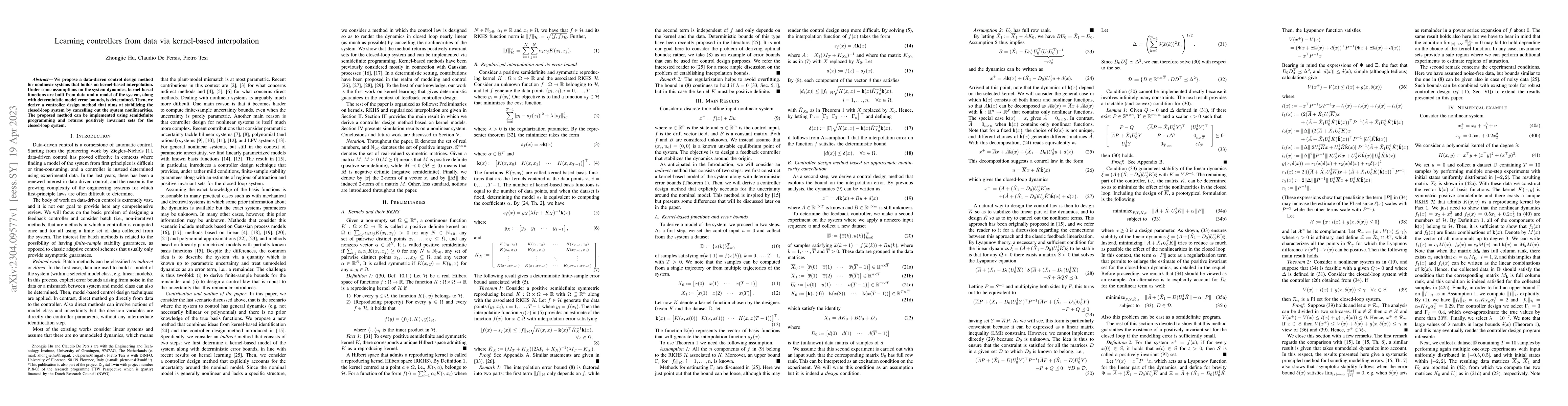 Thumbnail for Learning controllers from data via kernel-based interpolation