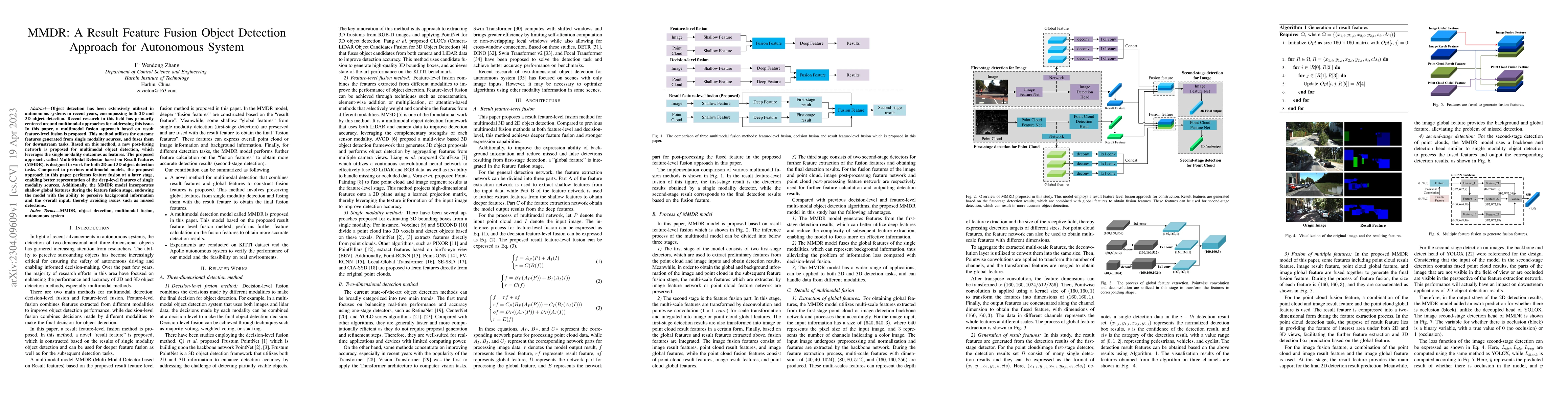 Thumbnail for MMDR: A Result Feature Fusion Object Detection Approach for Autonomous
  System