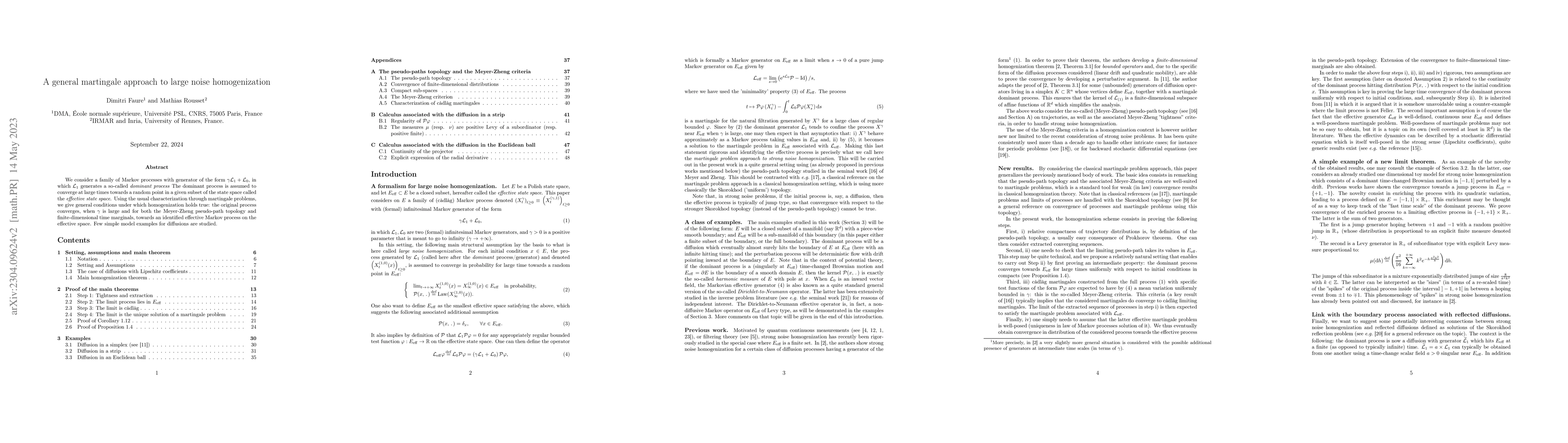 Thumbnail for A general martingale approach to large noise homogenization