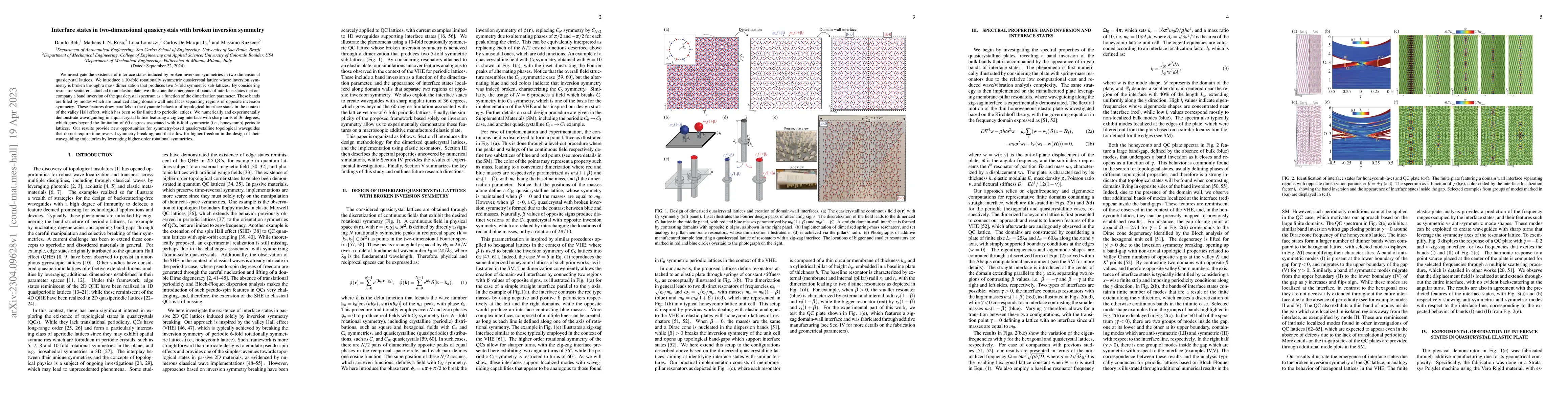 Thumbnail for Interface states in two-dimensional quasicrystals with broken inversion
  symmetry