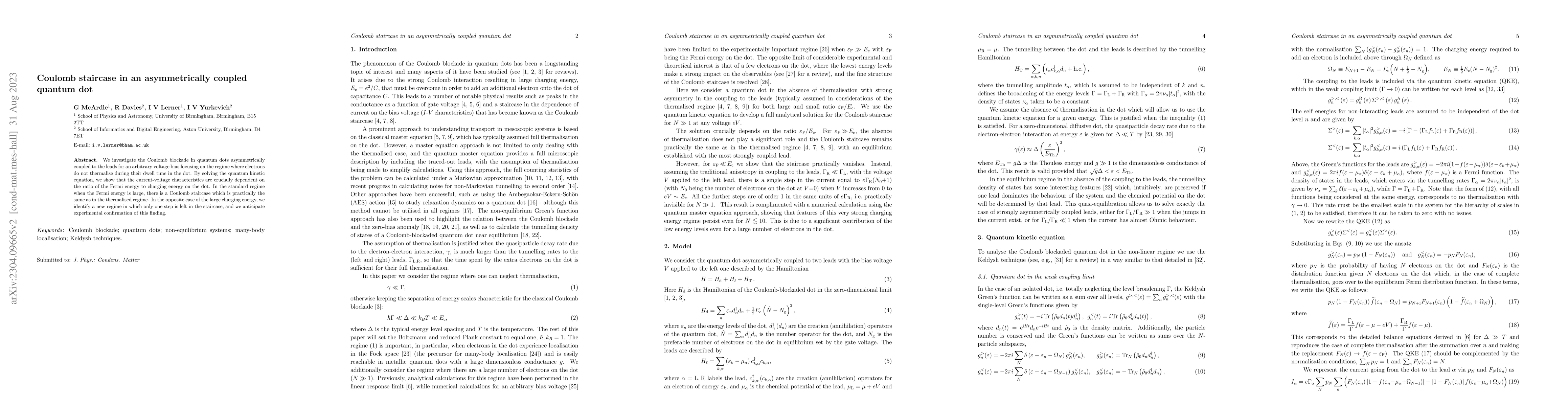 Thumbnail for Coulomb staircase in an asymmetrically coupled quantum dot