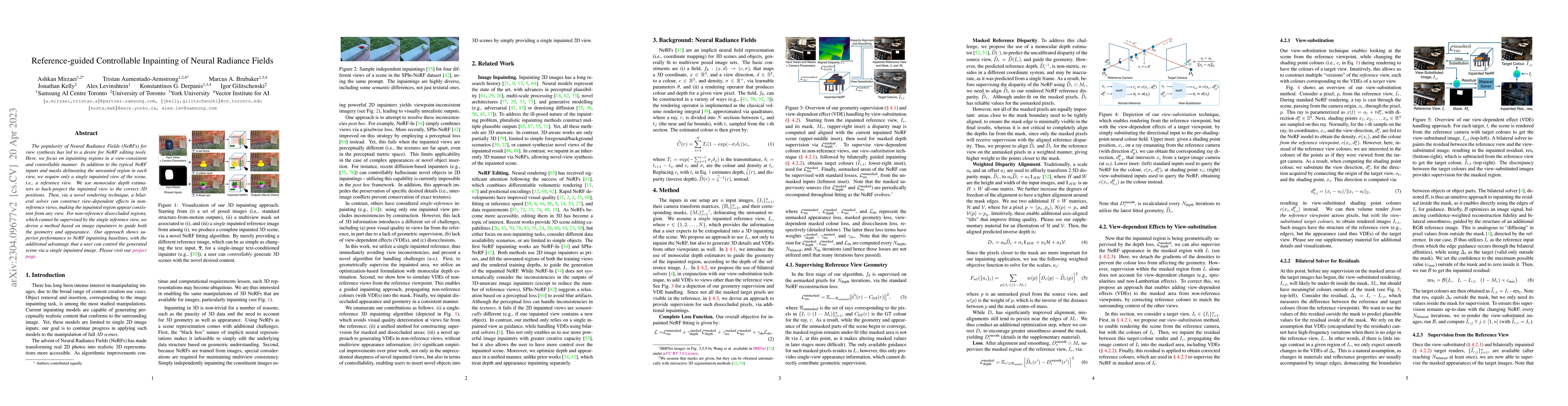 Thumbnail for Reference-guided Controllable Inpainting of Neural Radiance Fields