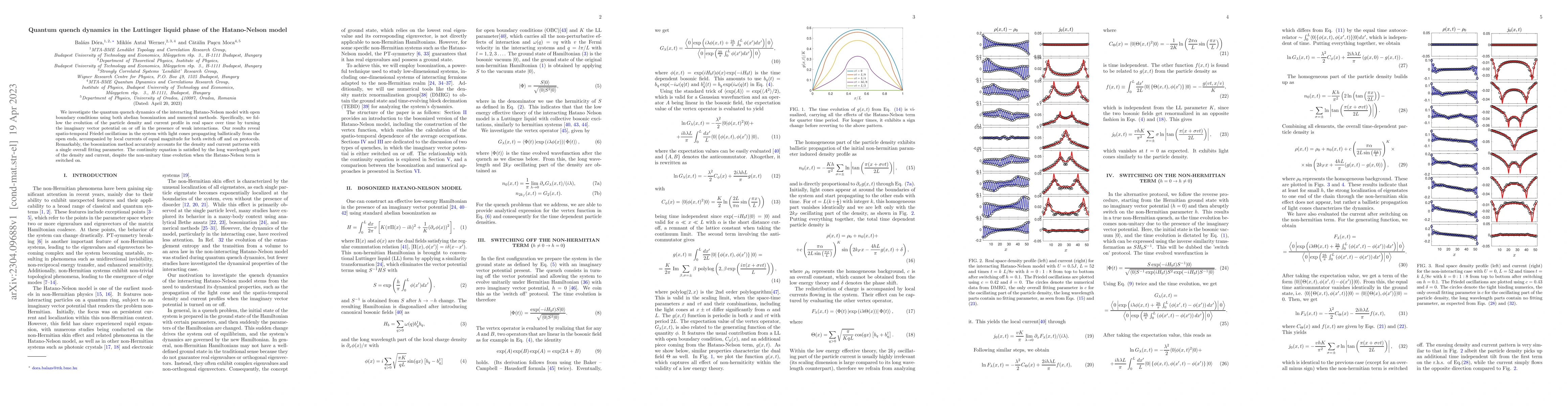 Thumbnail for Quantum quench dynamics in the Luttinger liquid phase of the
  Hatano-Nelson model