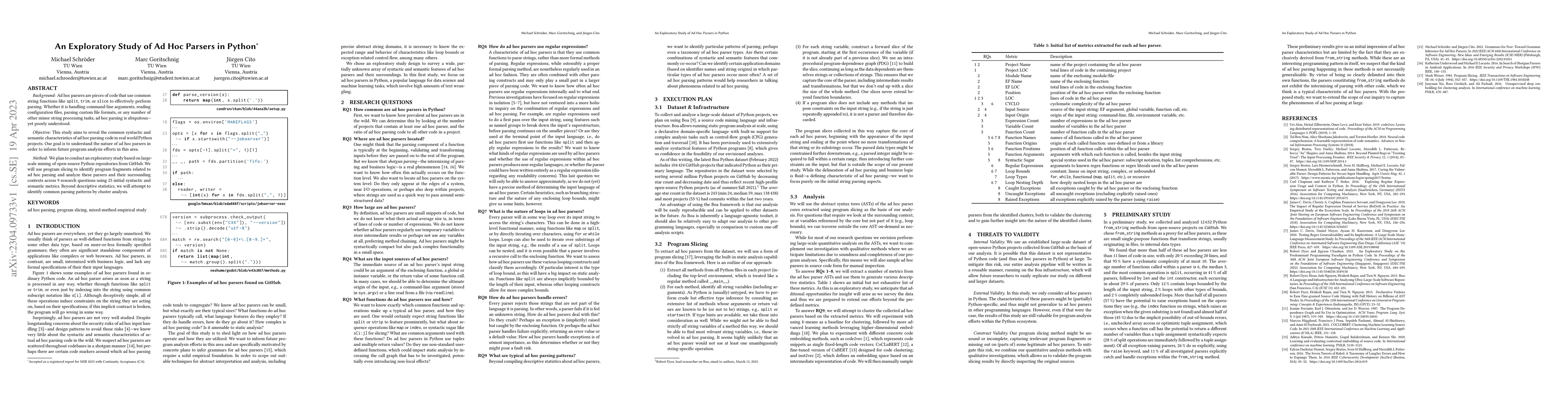 Thumbnail for An Exploratory Study of Ad Hoc Parsers in Python