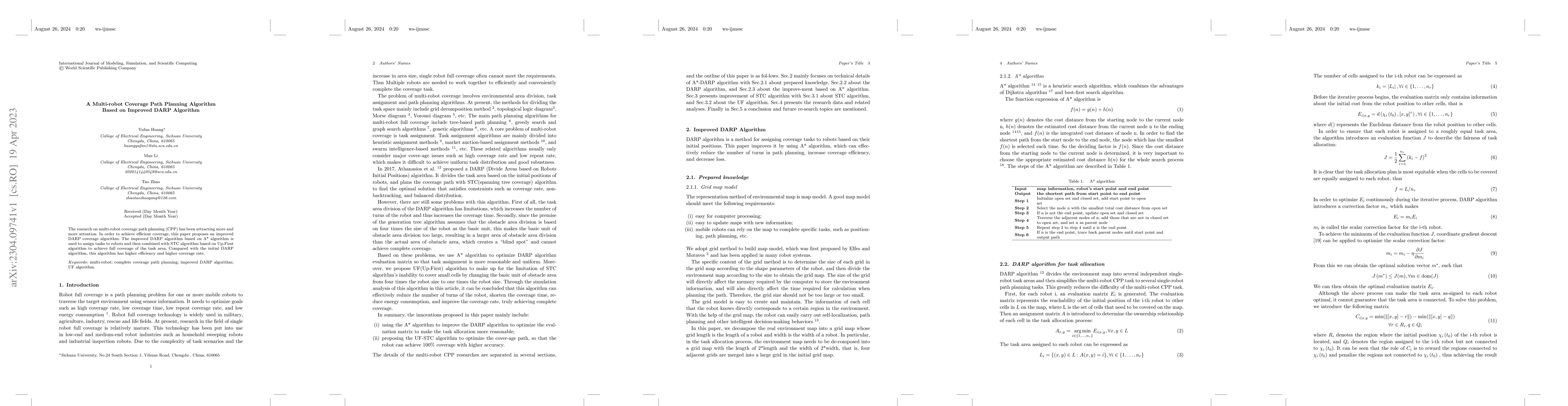 Thumbnail for A Multi-robot Coverage Path Planning Algorithm Based on Improved DARP
  Algorithm