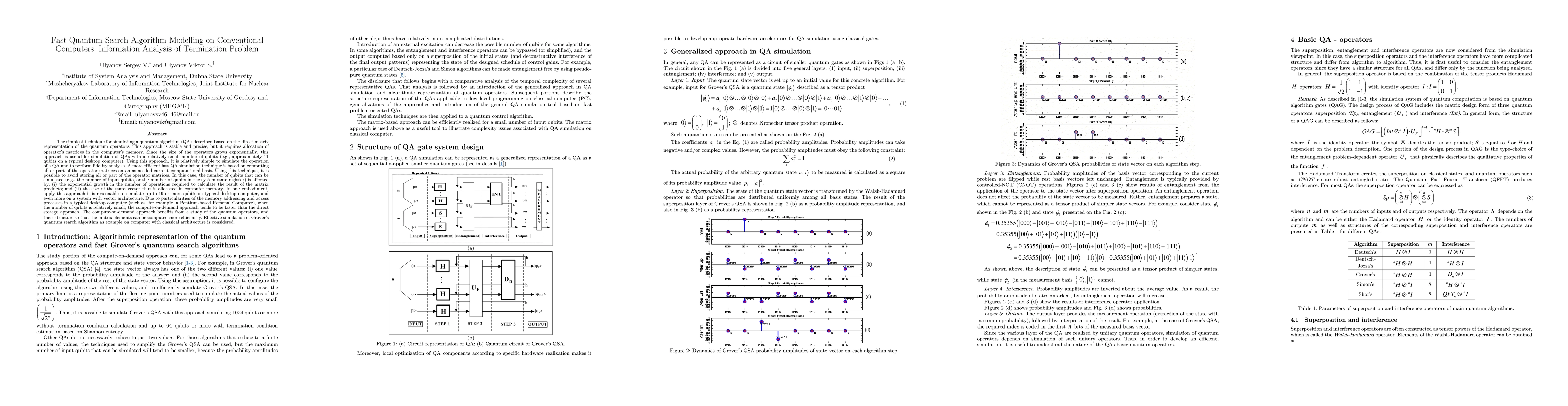 Thumbnail for Fast quantum search algorithm modelling on conventional computers:
  Information analysis of termination problem