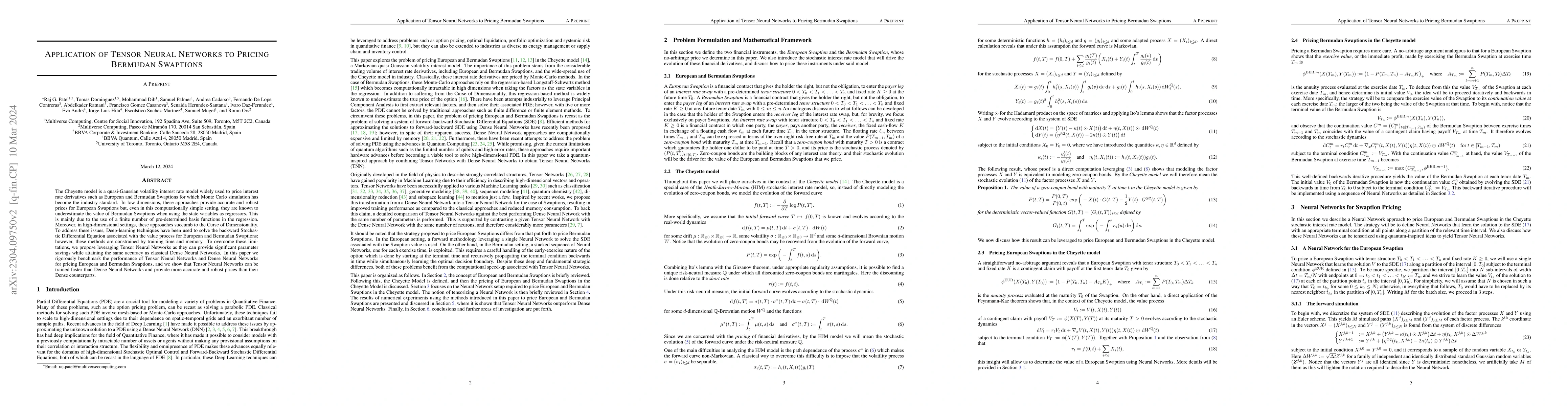 Thumbnail for Application of Tensor Neural Networks to Pricing Bermudan Swaptions