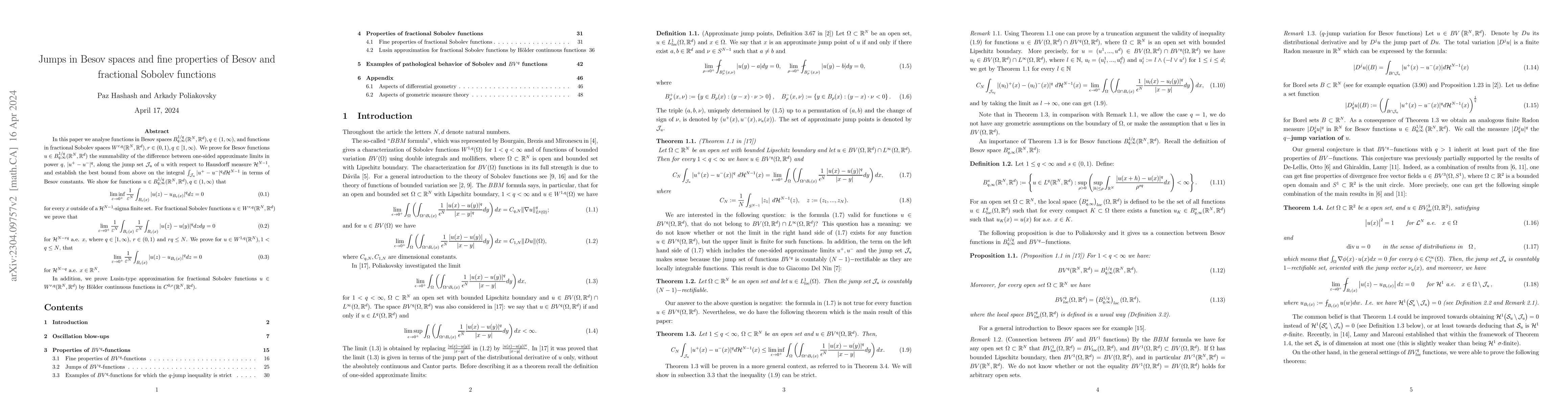 Thumbnail for Jumps in Besov spaces and fine properties of Besov and fractional
  Sobolev functions