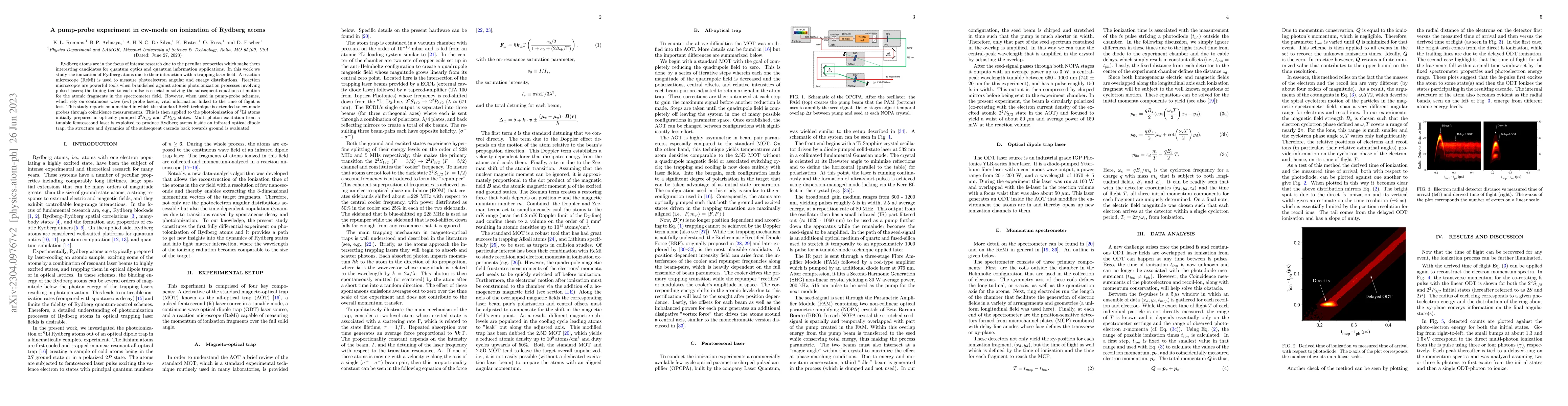 Thumbnail for A pump-probe experiment in cw-mode on ionization of Rydberg atoms