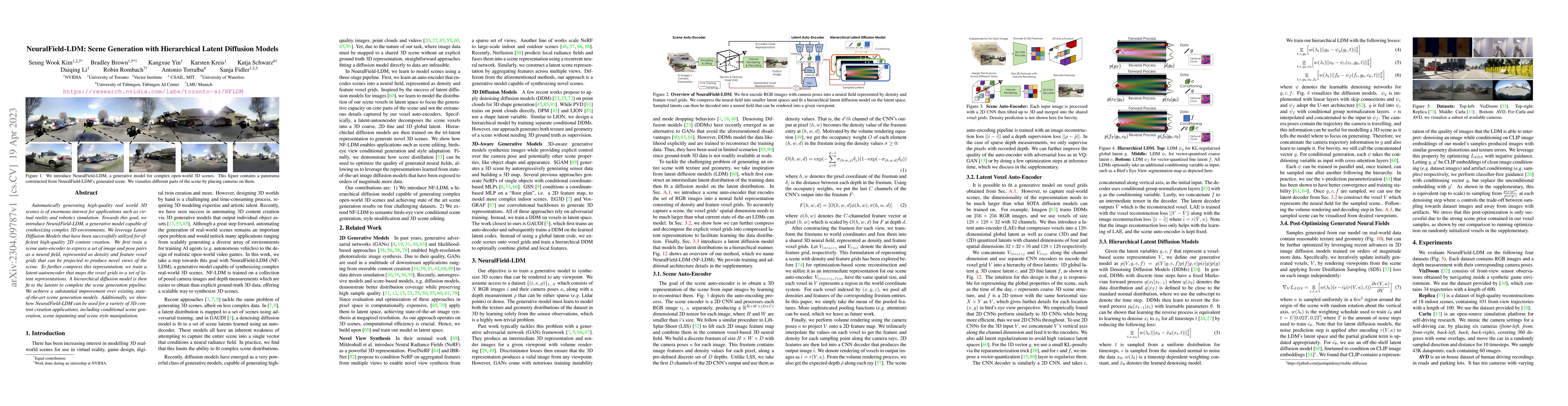 Thumbnail for NeuralField-LDM: Scene Generation with Hierarchical Latent Diffusion
  Models