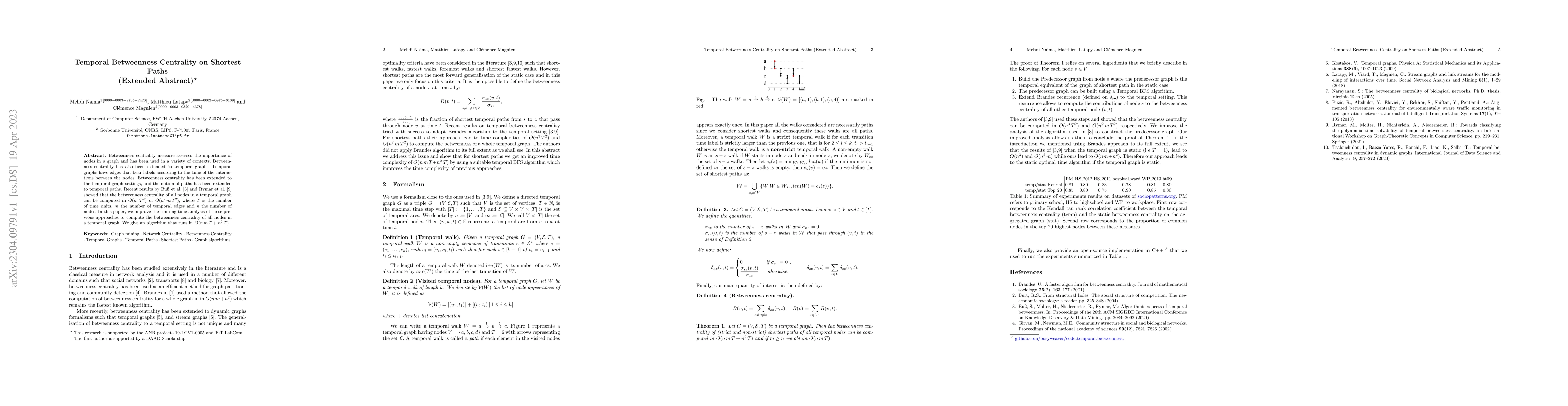 Thumbnail for Temporal Betweenness Centrality on Shortest Paths