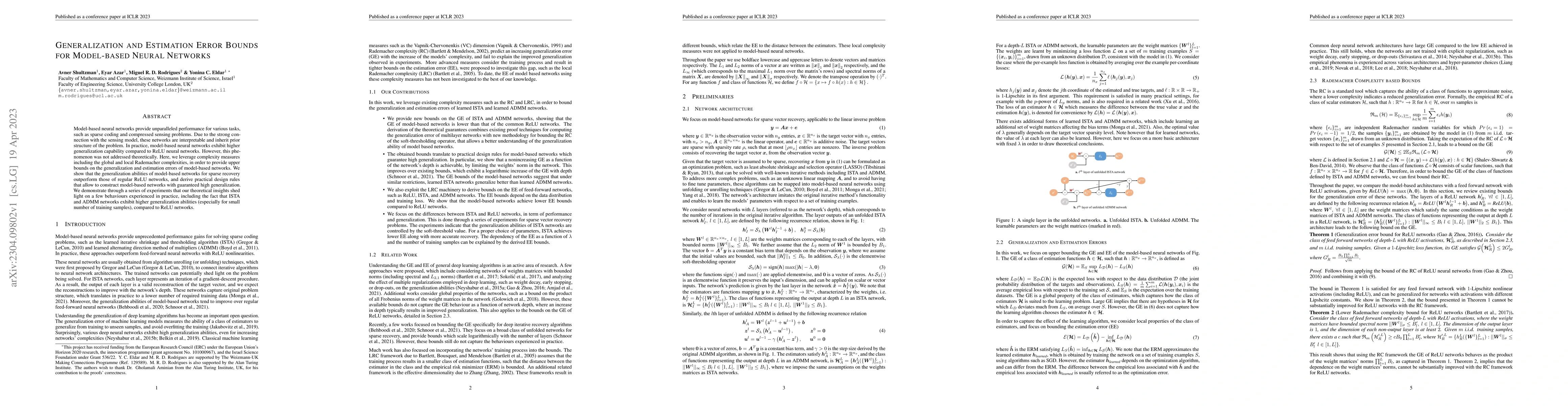Thumbnail for Generalization and Estimation Error Bounds for Model-based Neural
  Networks