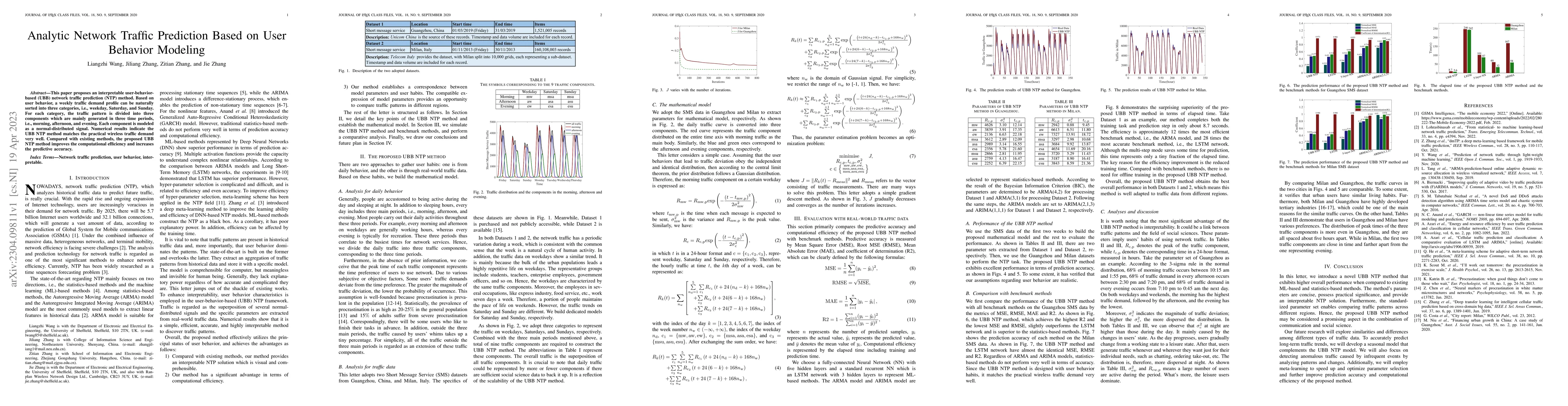 Thumbnail for Analytic Network Traffic Prediction Based on User Behavior Modeling