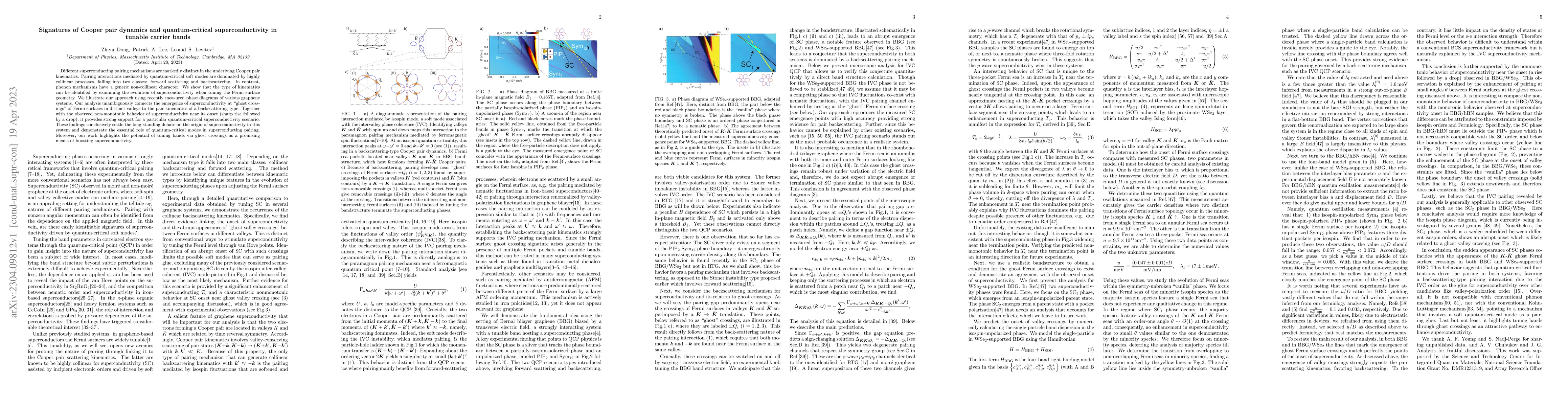Thumbnail for Signatures of Cooper pair dynamics and quantum-critical
  superconductivity in tunable carrier bands