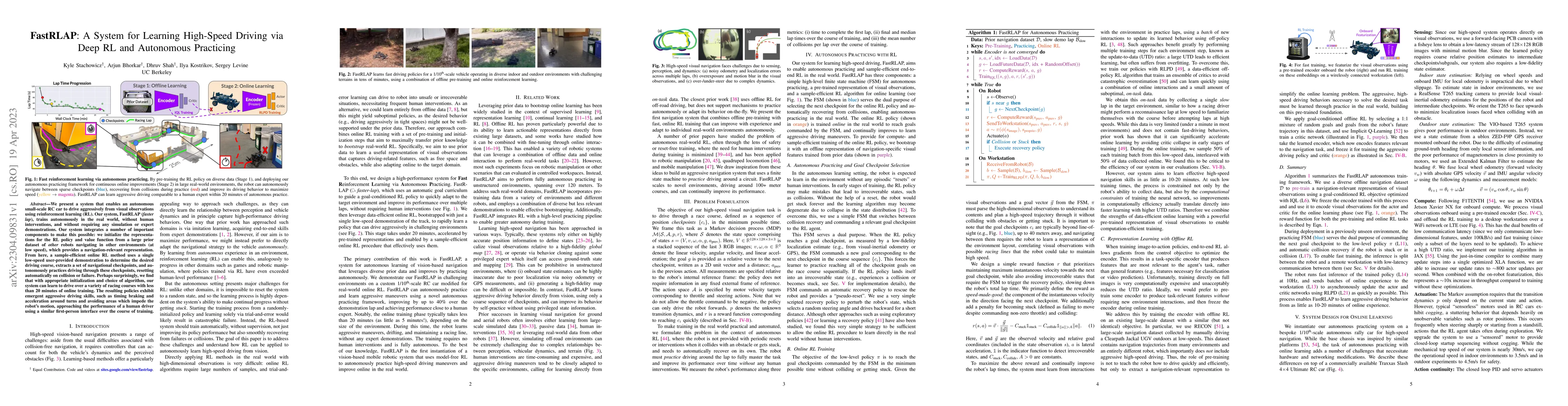 Thumbnail for FastRLAP: A System for Learning High-Speed Driving via Deep RL and
  Autonomous Practicing