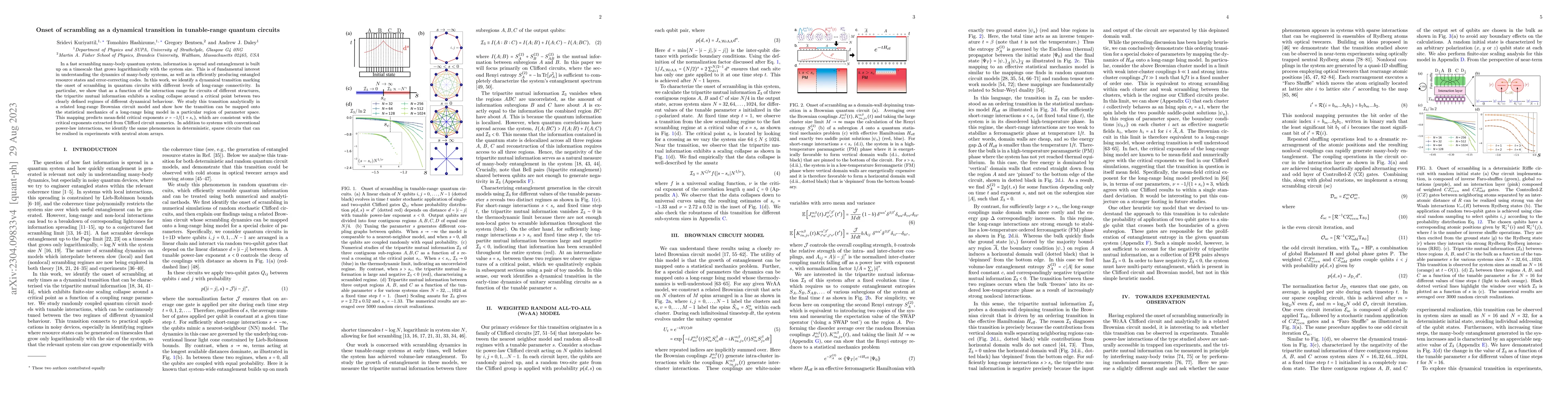 Thumbnail for Onset of scrambling as a dynamical transition in tunable-range quantum
  circuits